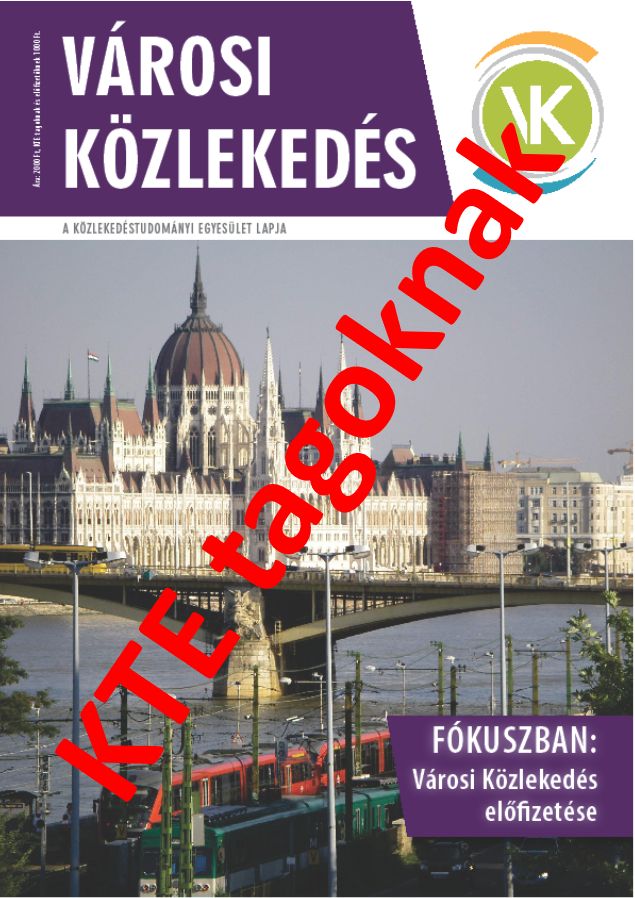 Városi Közlekedés éves megrendelése kézbesítés nélkül KTE tagoknak